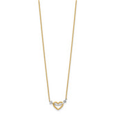 Sophia Jewelers 14K Gold Rhodium Heart Necklace with Diamond-Cut Elegance